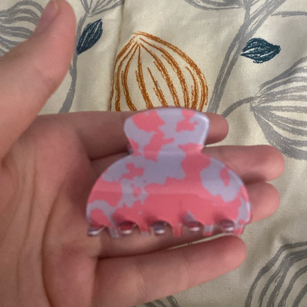 mini cow print claw clip